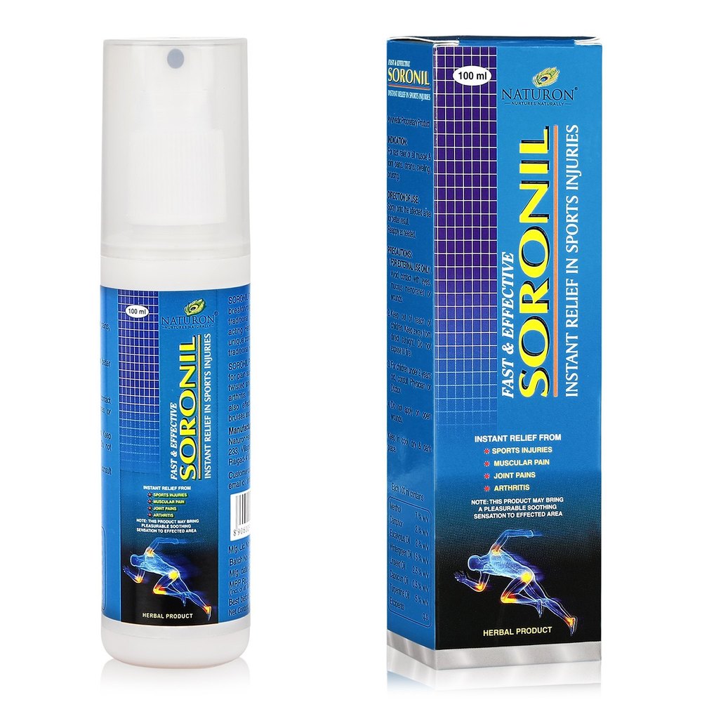 Naturon Soronil Pain Relief Spray, Naturon Healthcare Ltd, Packaging Size: 100 ML