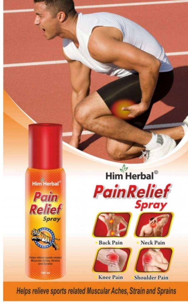 Him Herbal Pain Relief Spray, For Personal, Packaging Size: 100 ML