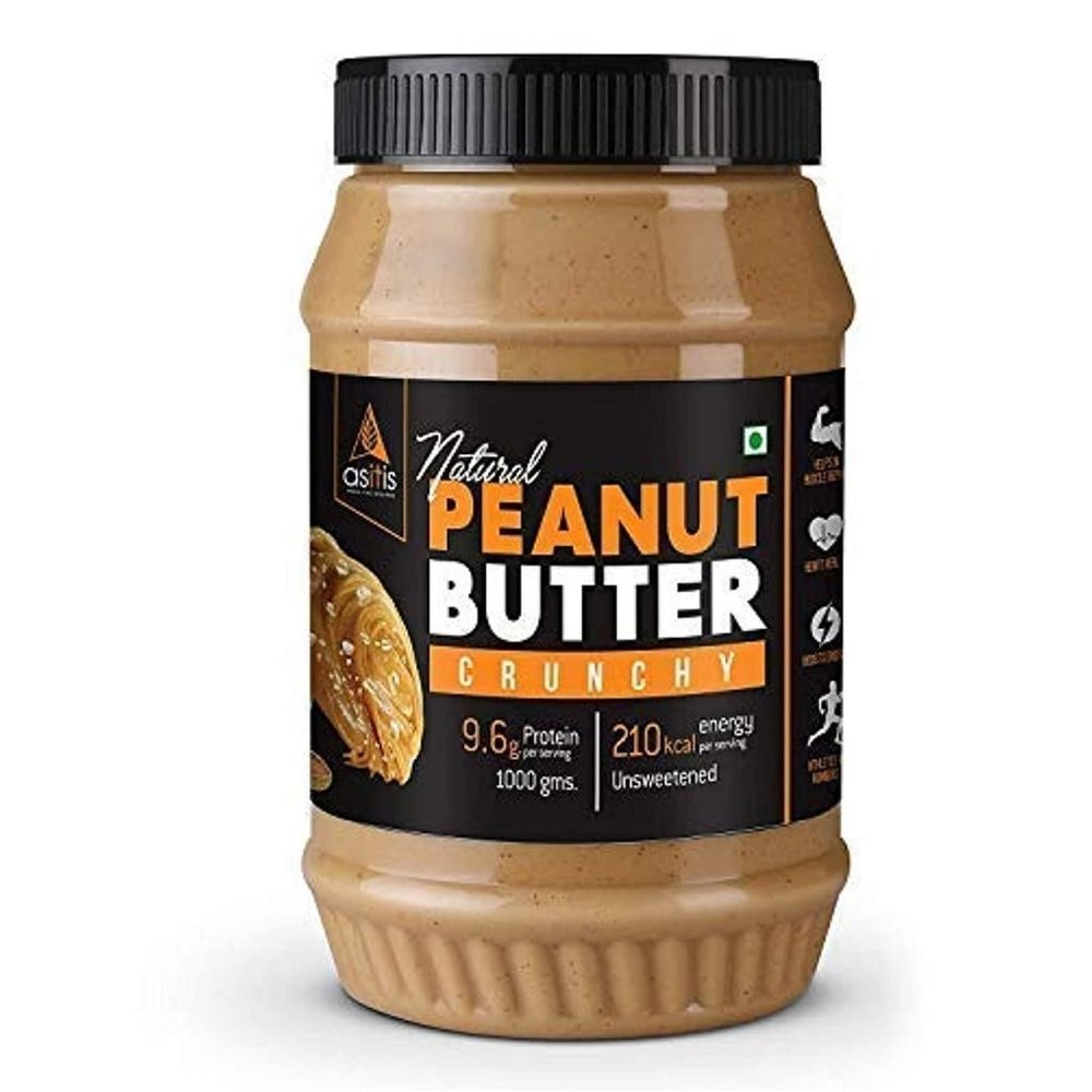 Unsweetened ASITIS NATURAL PEANUT BUTTER CRUNCHY, Packaging Type: PCS, 1000 Gm