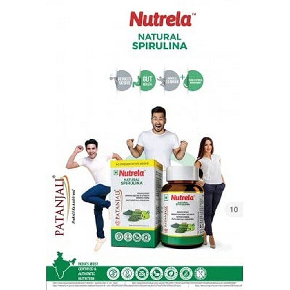 Patanjali Nutrela Spirulina Natural Tablet Manohar (60 capsules)