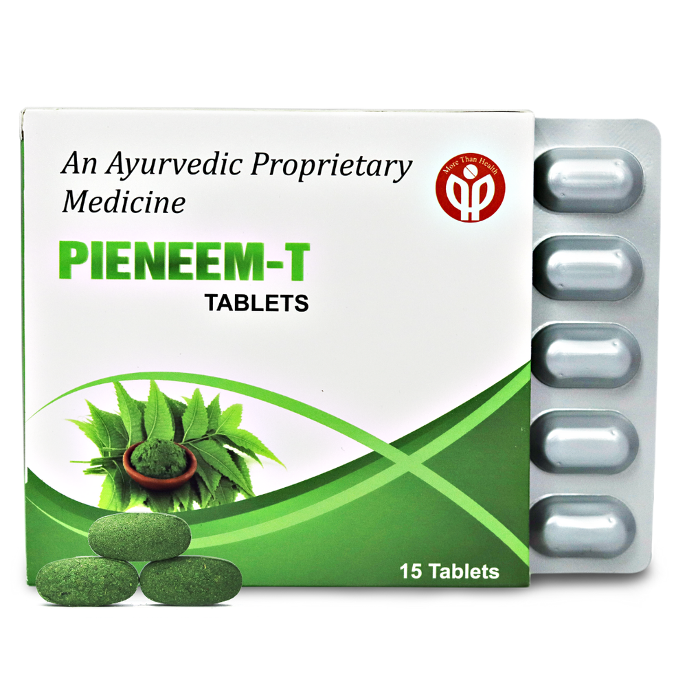 PieNeem-T Ayurvedic Neem & Tulsi Skin Wellness Tablets - 15 Tablets, Packaging Type: Strips