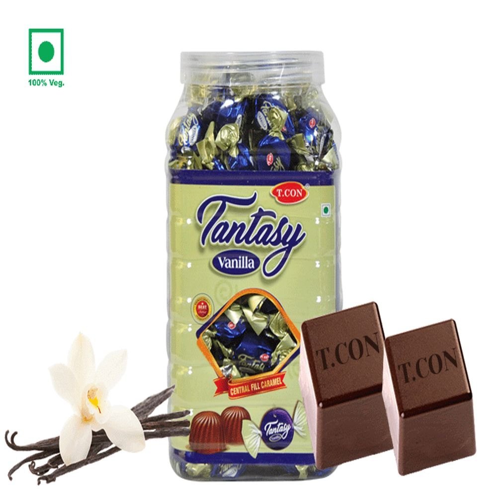 T Con Round Tantasy Vanilla Chocolates, Packaging Type: Jar, 1.2kg