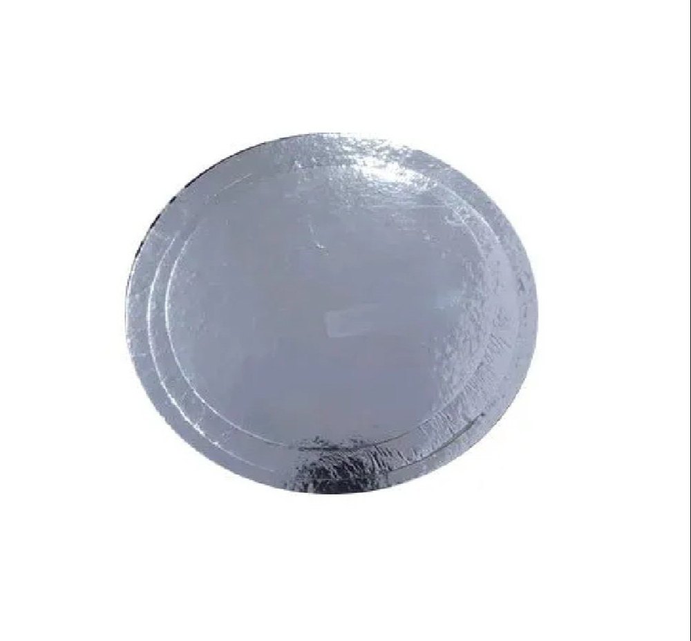 Cardboard Round Silver Cake Base Board, Size: 7 Inch