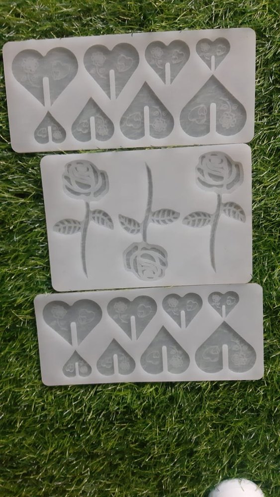 White Silicone Chocolate Garnishing Moulds, Rose