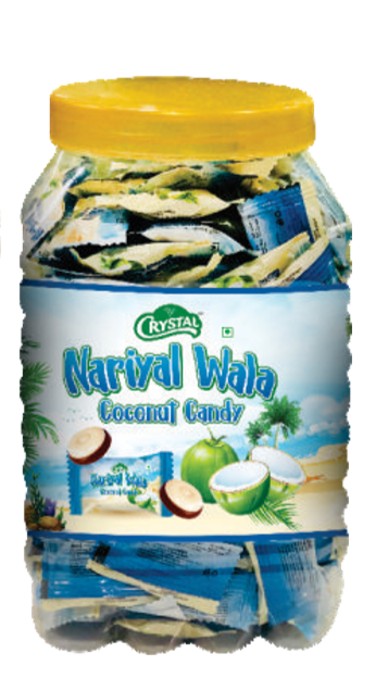 Crystal Nariyal Wala Coconut Candy Jar, Packaging Type: Plastic Jar, Carton