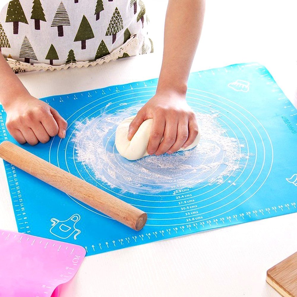 Blue Silicon Dough Kneading Mat, For Cake