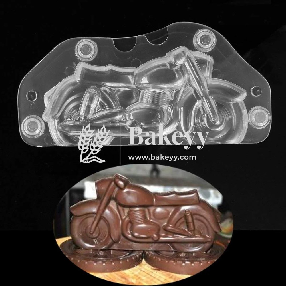 Transparent Polycarbonate Motorcycle Bike Chocolate Mould, Size: 20*10 cm