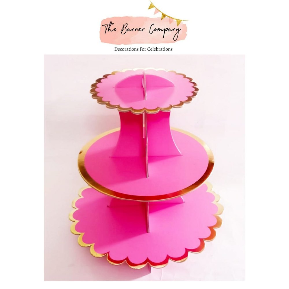 3 Tier Pink Cupcake Stand