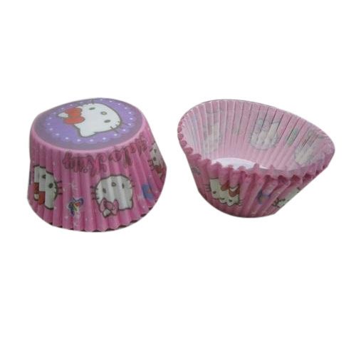 Pink Printed Butter Paper Cake Cup, For Event, Capacity: 70ml