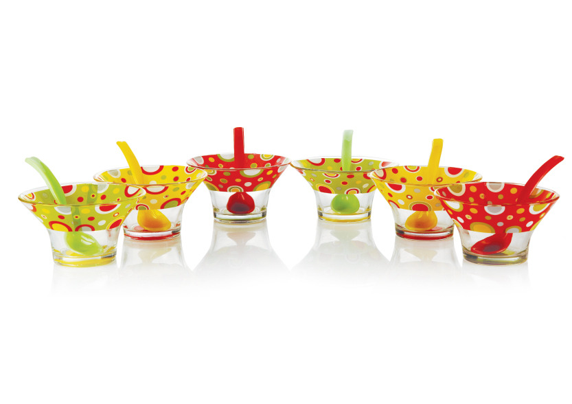 Glass Transparent Honny Crazy Ice Cream Cup, For Home, Set Contains: 6 Bowl