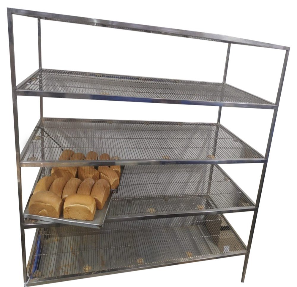 Silver Rectangular Stainless Steel Bread Cooling Rack, For Bakery