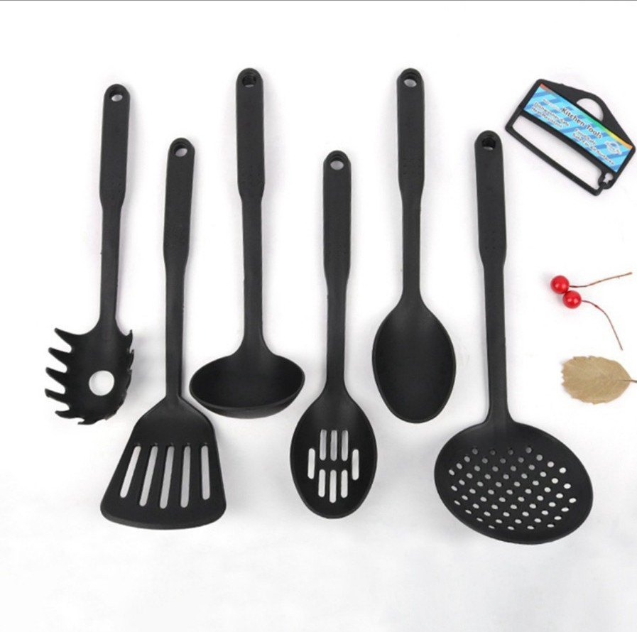 6 Pcs Set Nylon Heat Resistant Nonstick Spoon Spatula Turner Scoop Kitchen Cooking Utensil Tools Set