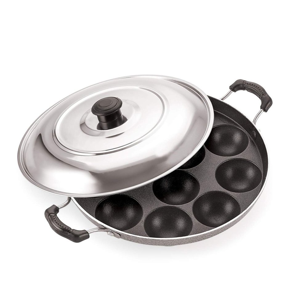 Non Stick Aluminium Black Appam Pan, For Home, Size: 24 Cm