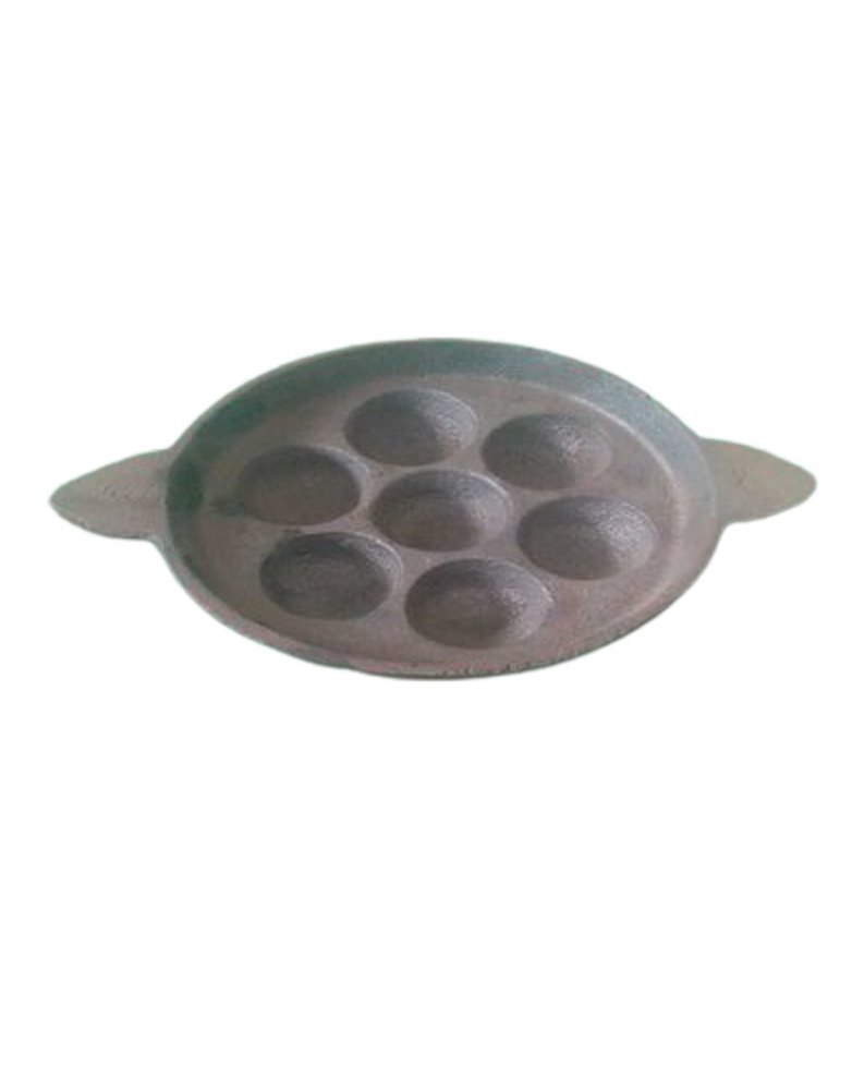 Sri Ranga Steel Cast Iron Paniyaram Pan 7 holes, For Home, Size: 25 X 20 X 6 Cm