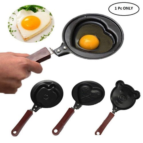 Black Stainless Steel Cartoon Shape Mini Non Stick Egg Frying Pan, For Kitchen, Capacity: 100g