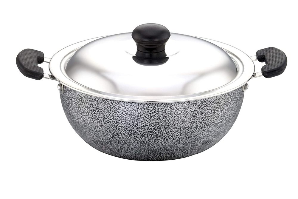 Sowbaghya Non Stick Deep Kadai With SS Lid - 2 Ltr img