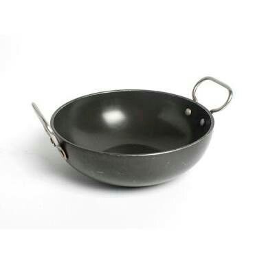 Black SS Non Stick Kadhai, For Home img