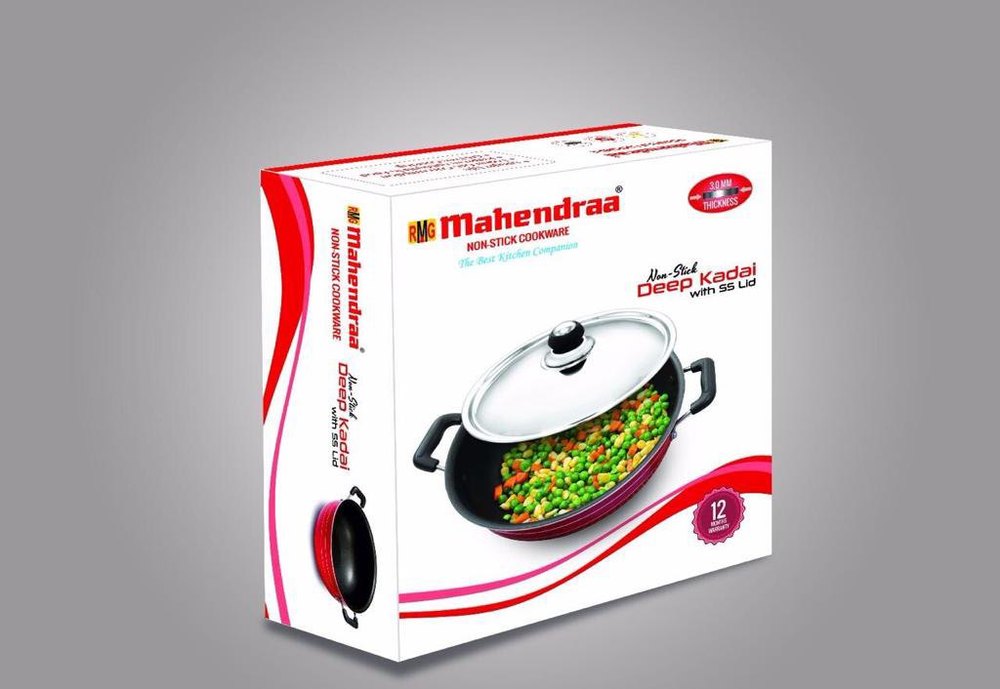 Aluminium Mahendraa Non Stick Deep Kadai, For Home, Capacity: 2 Litre img