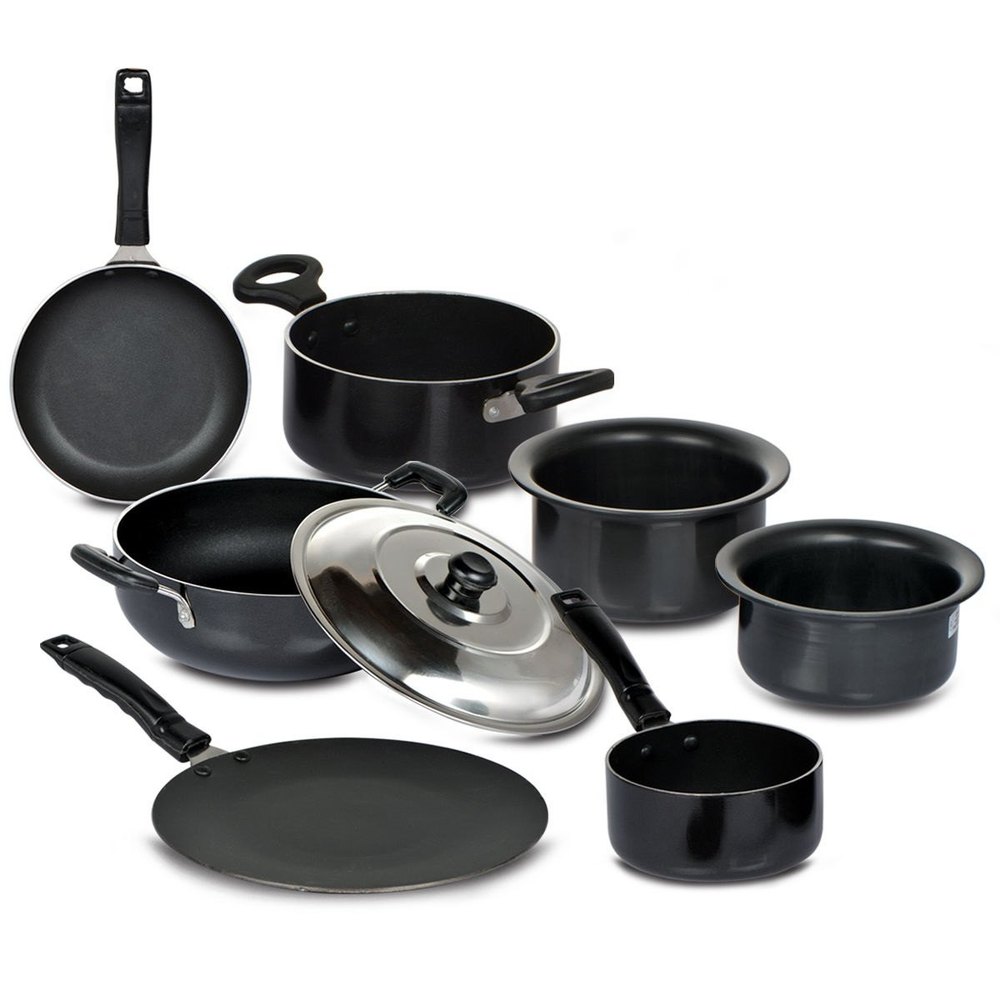 Hard-anodized Aluminium Hard Anodised Cookware Set, For Home, Size: Custom