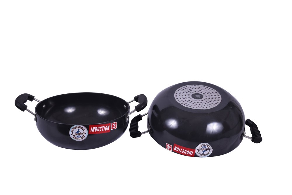 JK Aluminium H-03.Hard Anodized Induction Kadai, For Home