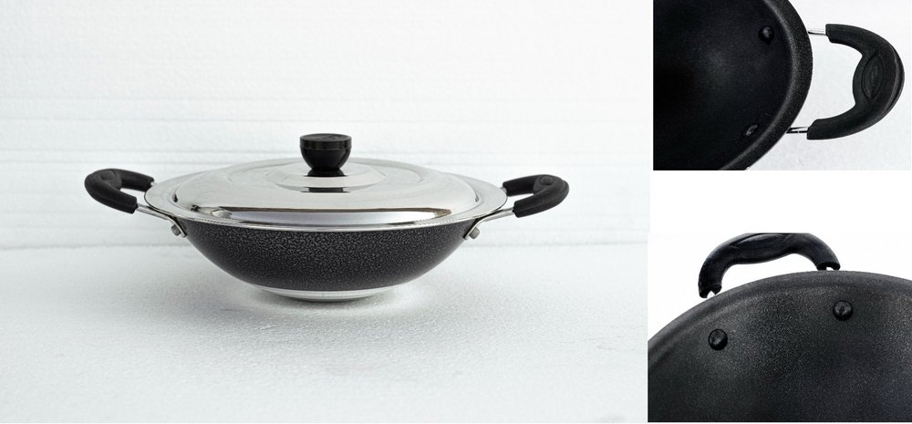 Aluminium Black Aluminum Non Stick Cookware, For Home, Capacity: 0.5l - 2l