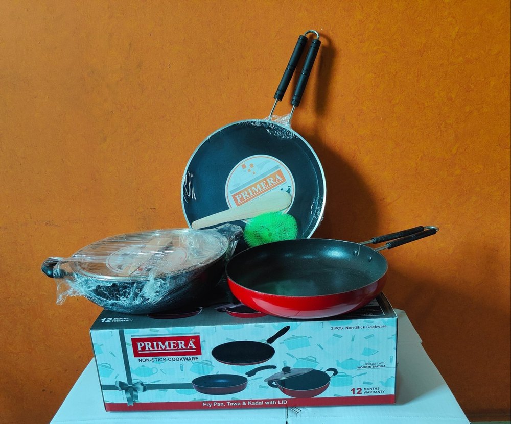 Non Stick Coating Aluminium Primera Nonstick Cookware Set, For Home, Capacity: 270 mm