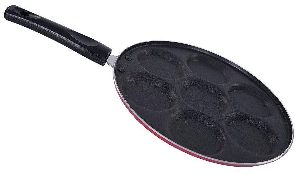 Aluminium Black Non Stick Uttapam Pan, Capacity: 7 Pieces, Size: 14 Inches Diameter