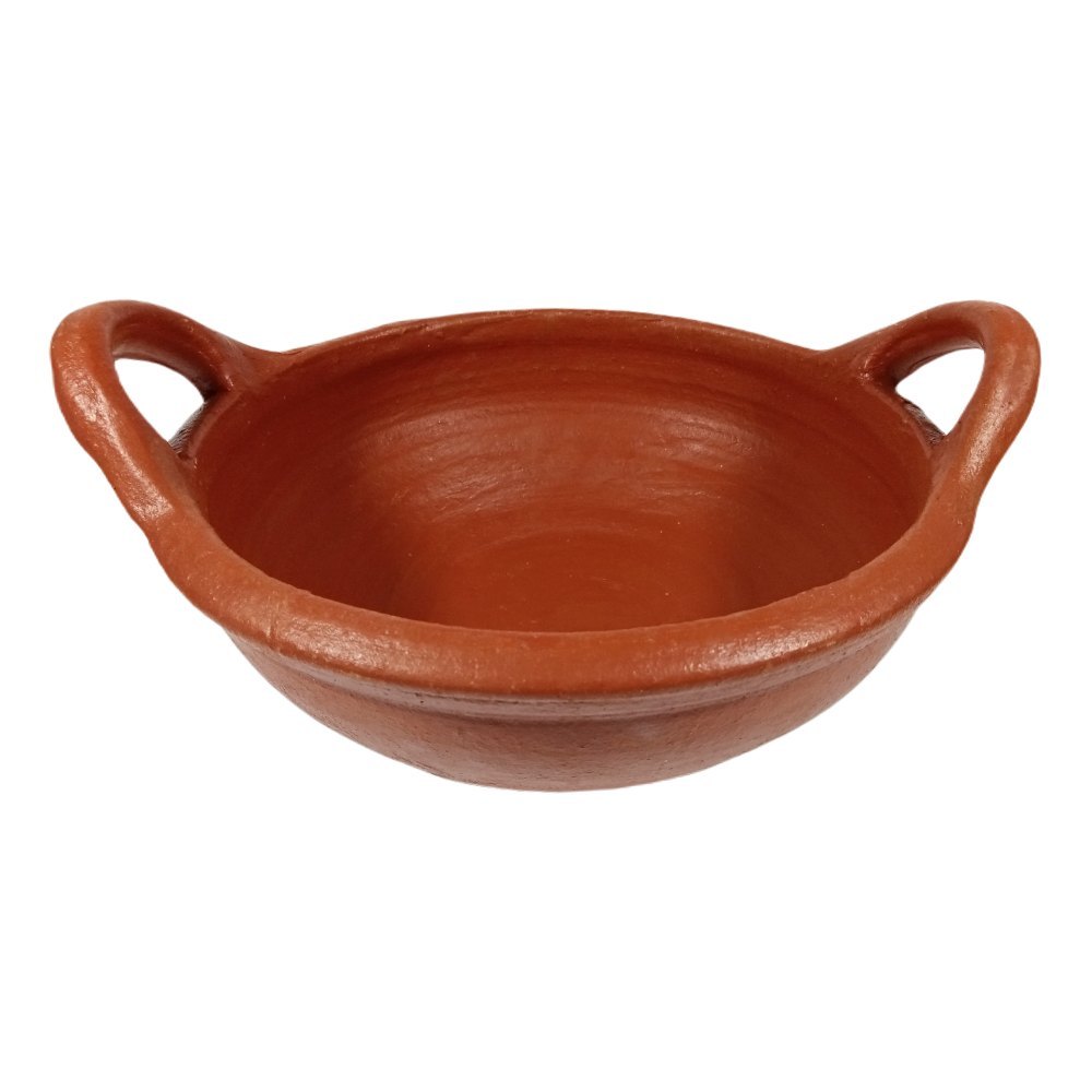 Kadai Clay Double Frying Pan, For Home, Size: 1556g