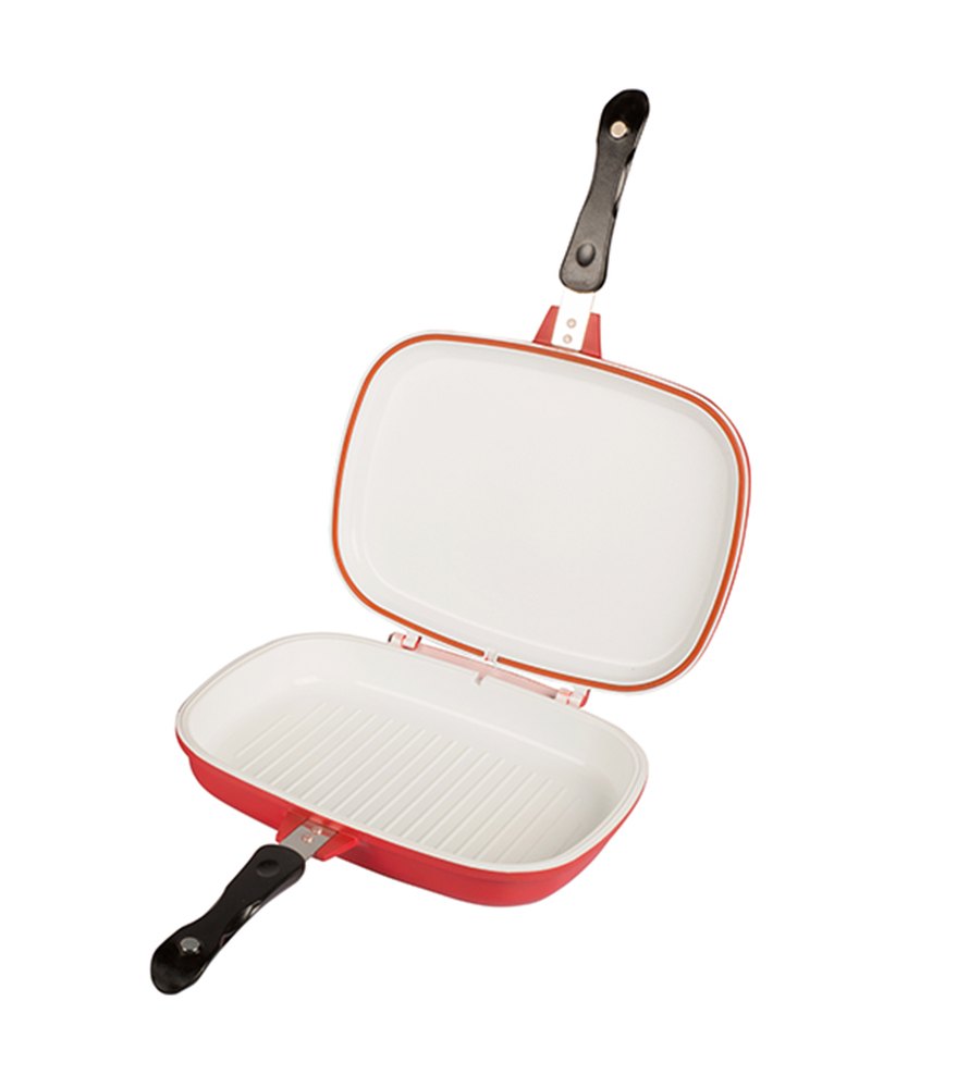 Double Grill Pan - Lalco Interiors (red)