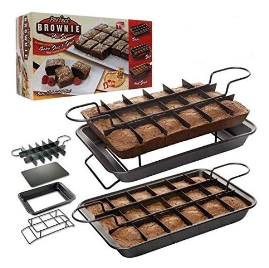 Black Carbon Steel Perfect Brownie Pan Set