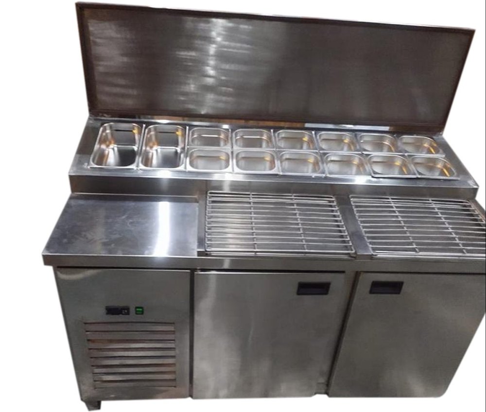 Stainless Steel Automatic Pizza Makeline Refrigerator, For Commercial Use