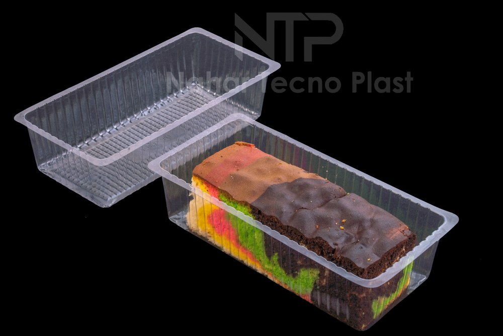 Food Grade PET Slice Cake Tray, Thickness: 250 Micron, Size: 195 X 95 X 50