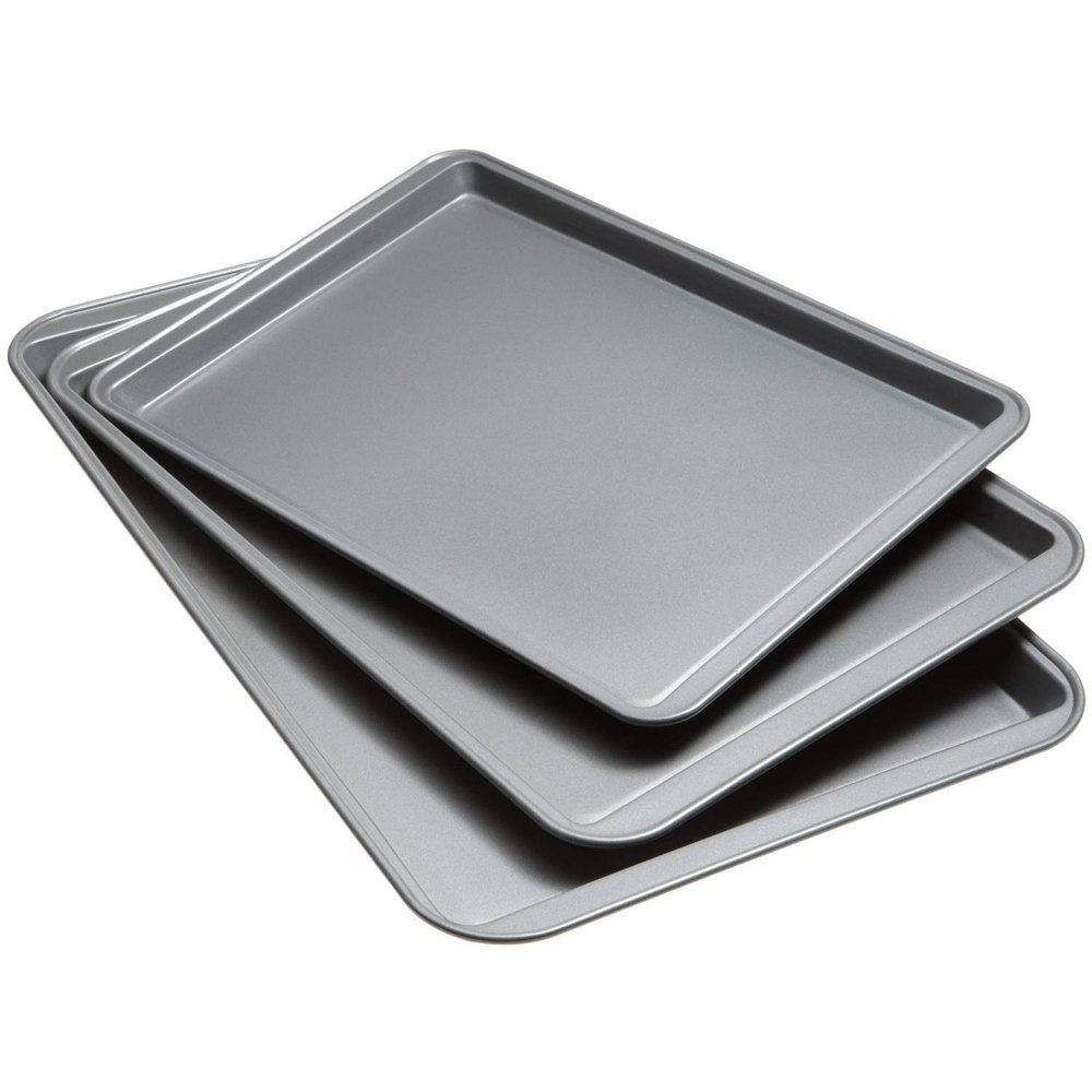 Alloy Steel Rectangular Cookies Baking Tray Set, For Bakery, Thickness: 12mm