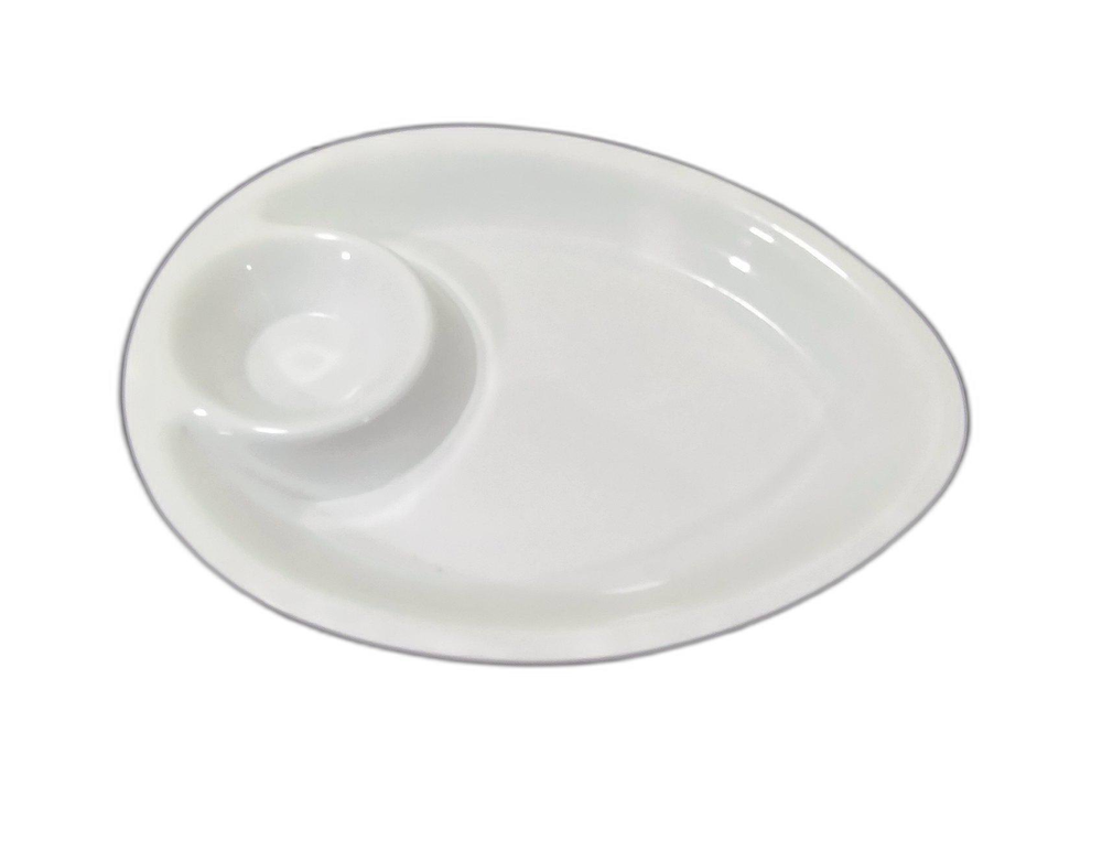 1 White Acrylic Oval Plate, For Hotel