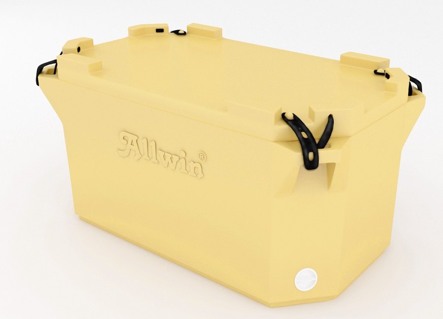 Ivory/Blue EPS Allwin Fish Boxes - 220 Liters