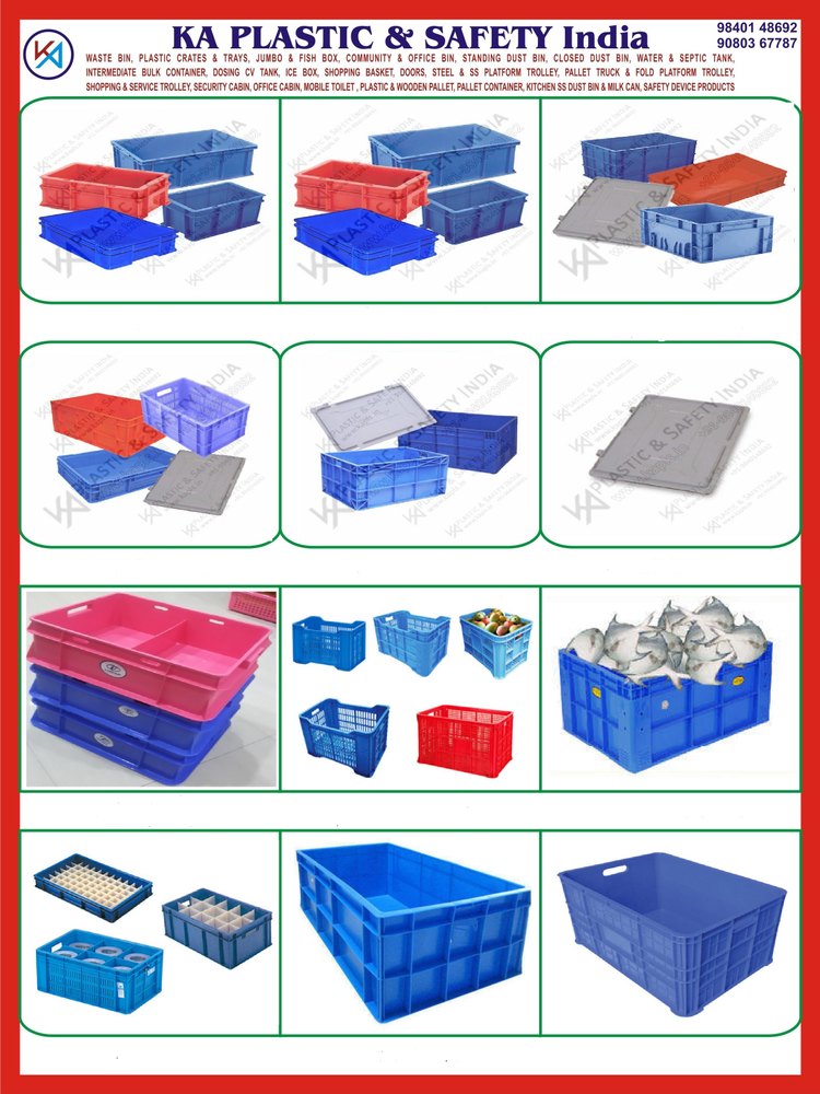 Polypropylene Plastic Rectangular Fish Boxes, Capacity: 15 Litre