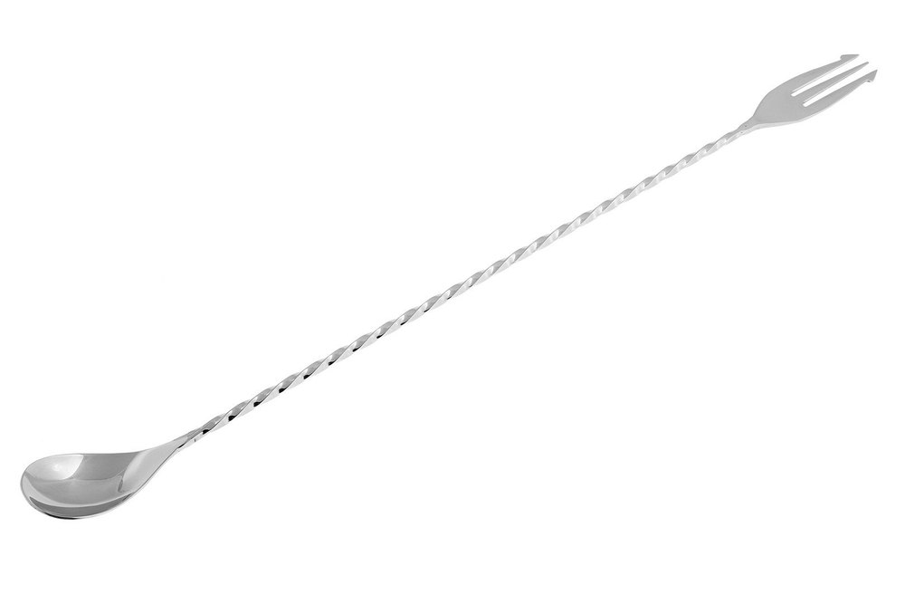 Silver Stainless Steel Trident Cocktail Bar Spoon, Thickness: 4mm, Size: 30cm / 40cm / 50cm