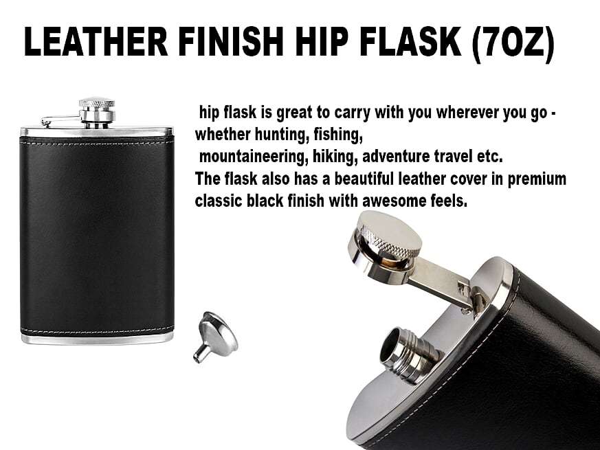 Leather Finish Hip Flask