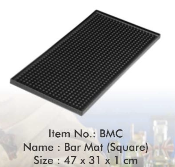 Black Rubber - Bar Mat - Big, Packaging Type: Packet