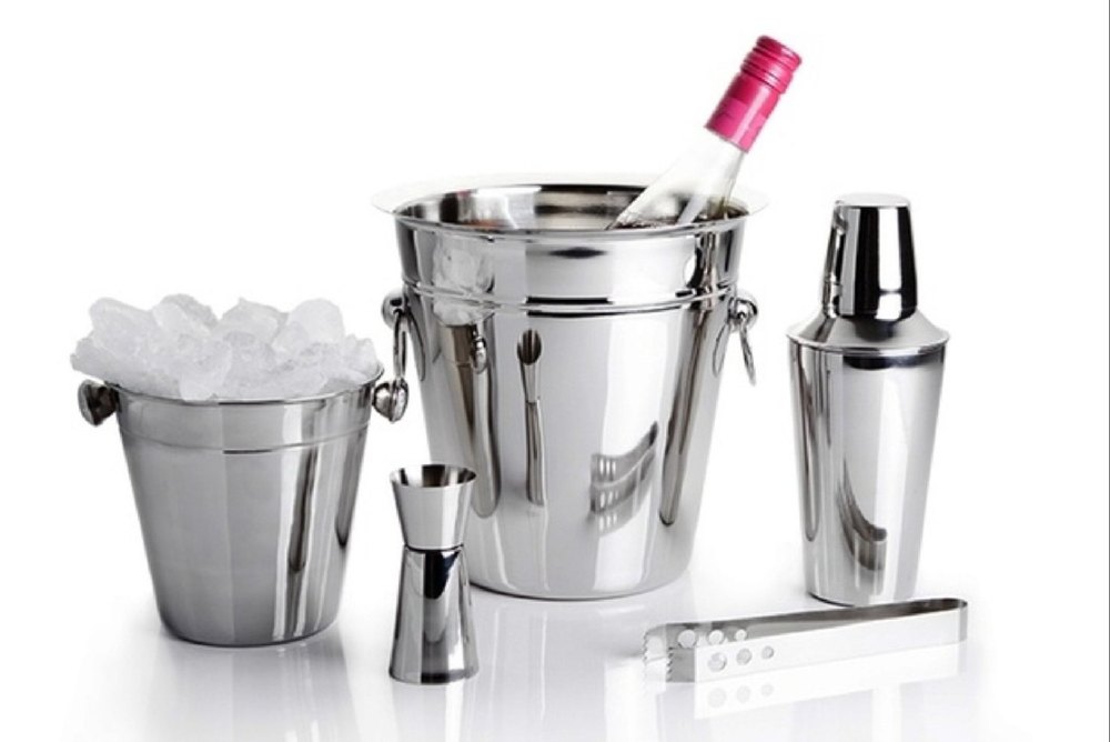 Stainless Steel Silver JK INOX Barware Set BW0002, Packaging Type: Box, Size: Standard