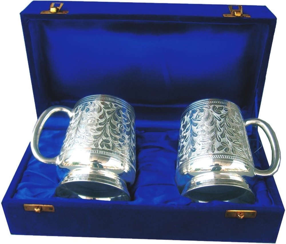 Silver Brass Bear Mug Set, Size: 5inch