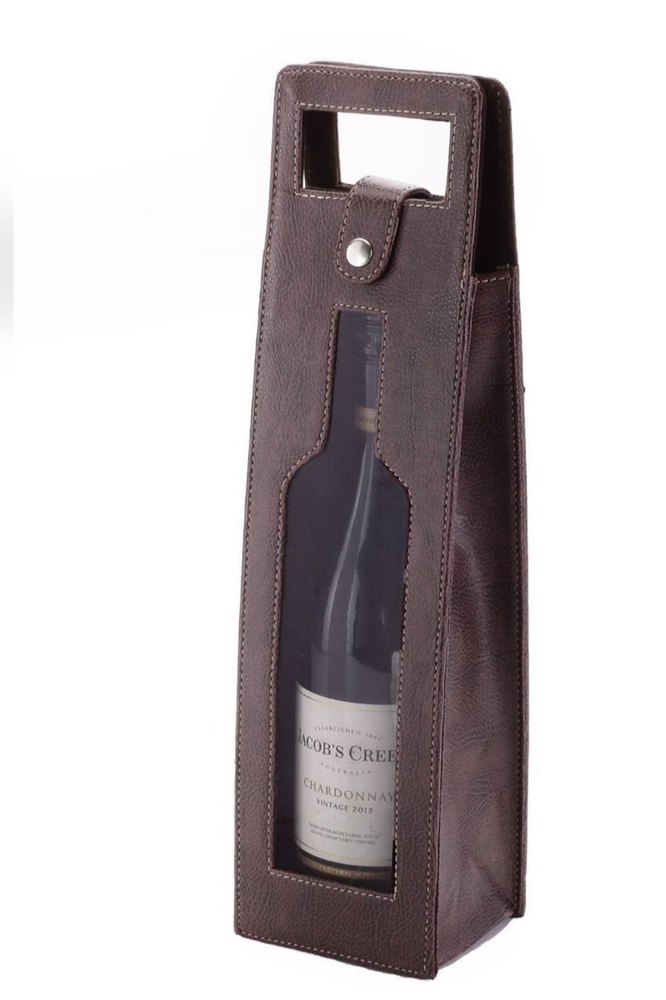 Tigris Brown Single Bottle Leatherette Bag