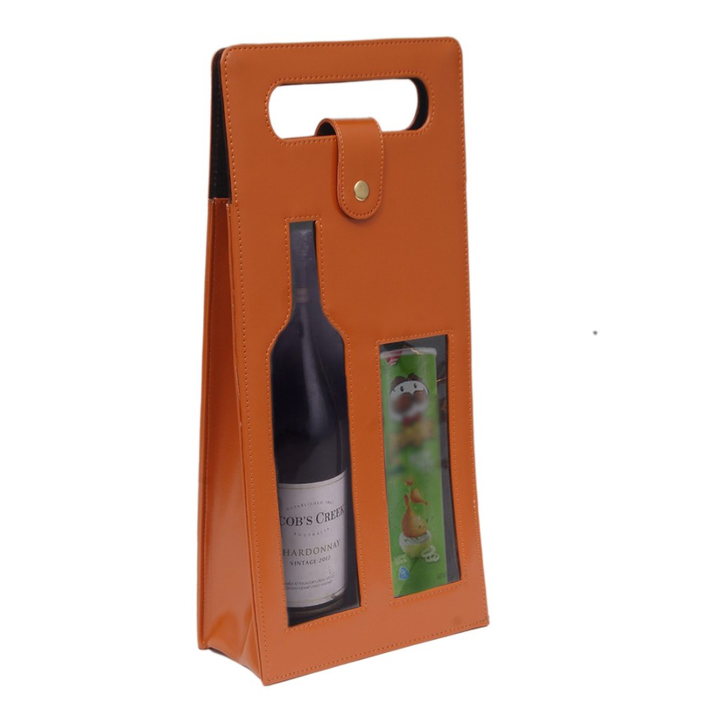 Brown KC503 Leather Wine Bottle Box for Gift