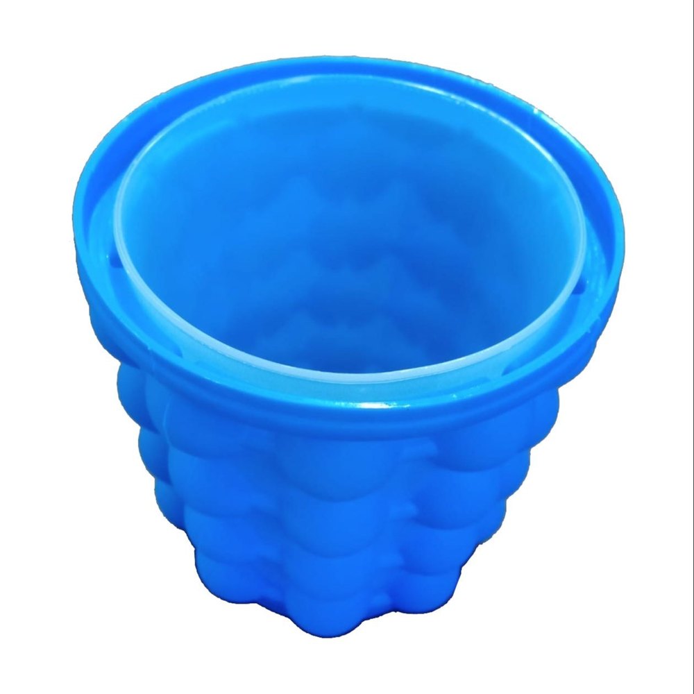 Blue Plastic Ice Cube Maker Bucket