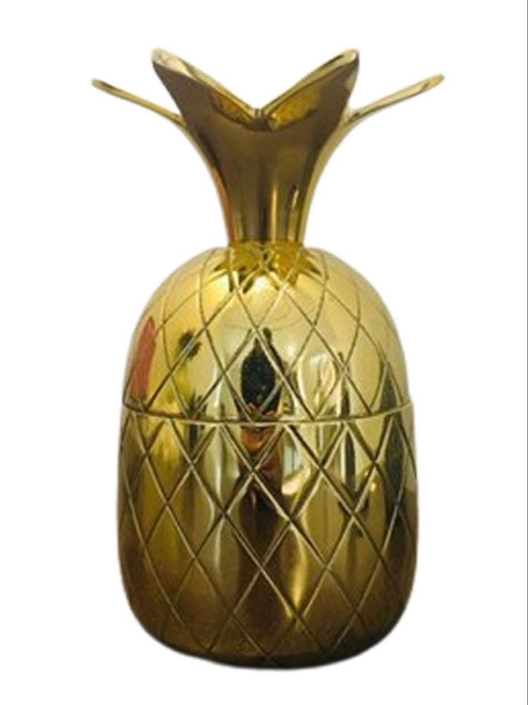 Golden Iron Pineapple Cocktail Holder, For Decoration, Size/Dimension: 12x4.5inch