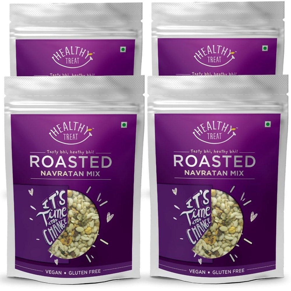 Healthy Treat Roasted Navratan Mix Combo 600 gm (Pack of 4, 150 gm Each) Gluten Free Vegan