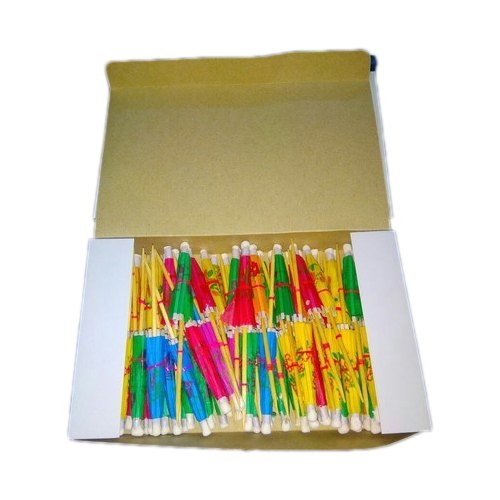 Wood And Paper Disposable Umbrella Toothpick, For Hotel, Restaurant