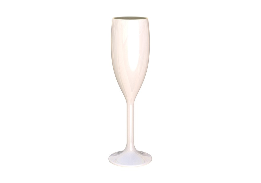 Flute Polycarbonate White Champagne Glass