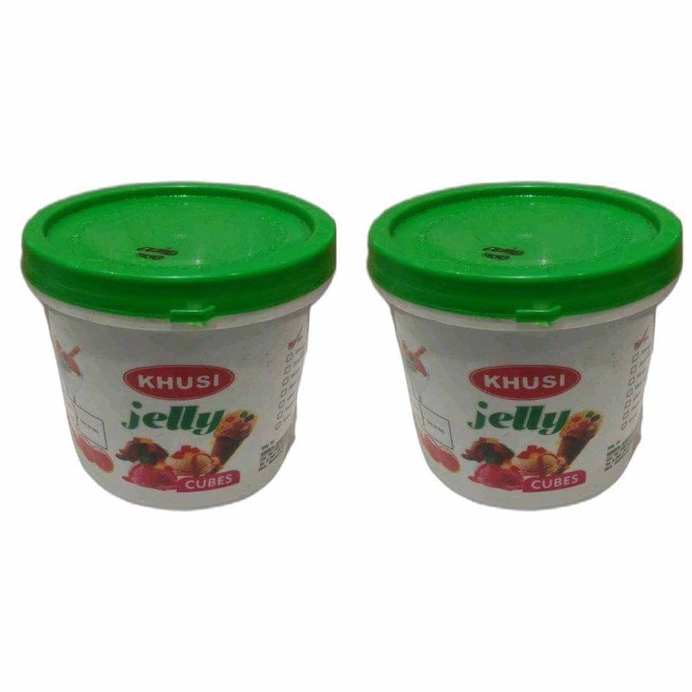 Round Green Khushi Ice Cream Mix Fruit Jelly