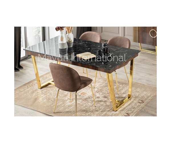 Golden Pvd Marble Dining Table DT-PVD-018